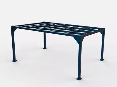 steel frame carport 02 3D model
