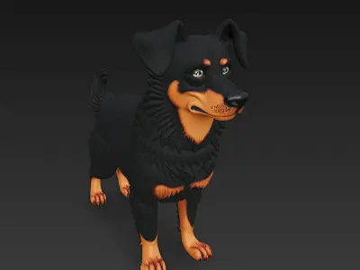 Dog Realistic 3D Model Basic - Low Poly Realistic Low-poly 3D model purchase