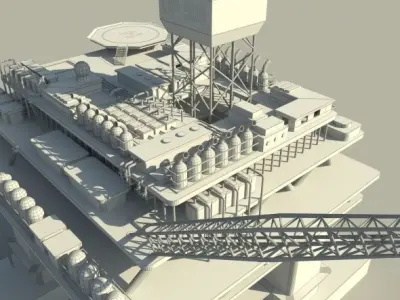 Optimized Oil Platforme 3D model