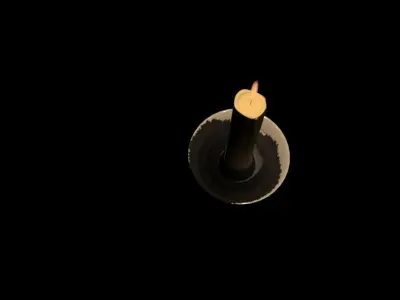 Medieval Candle Low Poly Low-poly 3D model