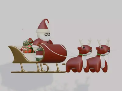 Santa Sleigh 3D model purchase