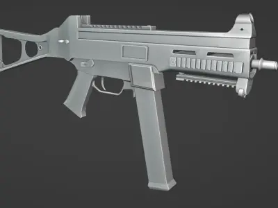 smg45 gun Low-poly 3D model
