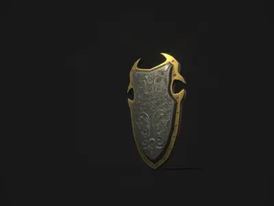 3D Model High Detailed Shield Low-poly 3D model