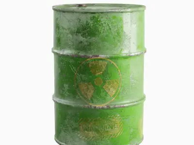 Nuclear Barrel 02 Low-poly 3D model