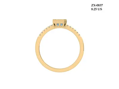 Emerald Radiant Ring 3D print model 5
