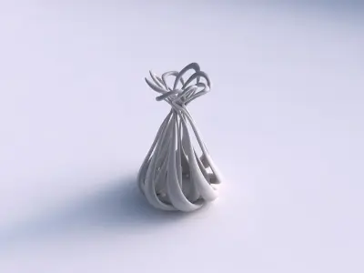 Vase double twisted wide bottom with suqeezed top part strech... 3D print model purchase