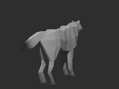 Low poly wolf model 3D model