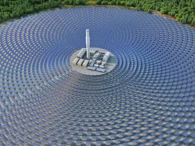 Solar Tower Concentrated Solar Power    Power Station   3D model