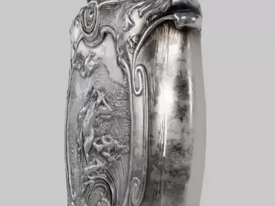 Silver Medieval Flask Potion Low Poly  PBR x2 Diffuse textures Low-poly 3D model