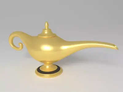Cartoon Magic Lamp Low-poly 3D model