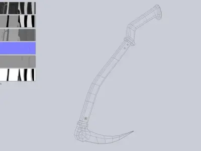 Ice axe Low-poly 3D model