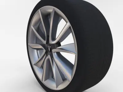 Tesla Model 3 Rim Low-poly 3D model