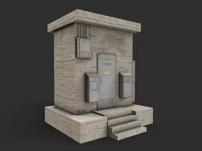 Electrical Transformer 4 Low-poly 3D model