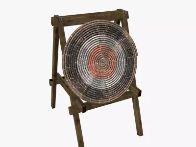 Medieval Archery Target Low-poly 3D model