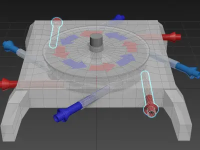 Octo Vortex Tesla Turbine - Concept 01 3D model