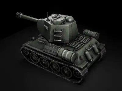 Stylized battle tank T-34 Low-poly 3D model