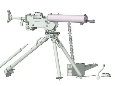 Polish WW2 machine gun CKM wz30 3D print model