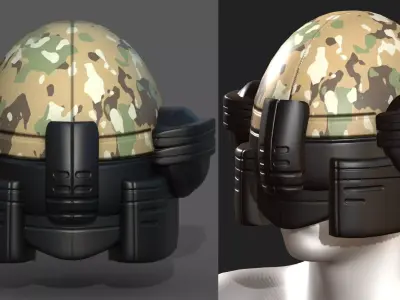 Helmet scifi military combat 3d model  3D model