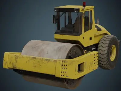 Compactor 1B Low-poly 3D model