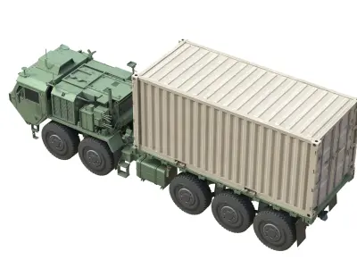 Oshkosh PLS A1 M1074A1 Contianer Truck   Low-poly 3D model
