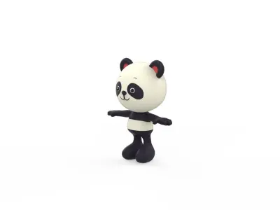 Character011 Panda Animal Low-poly 3D model