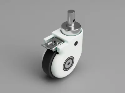5in Medical Castor Wheel 3D model