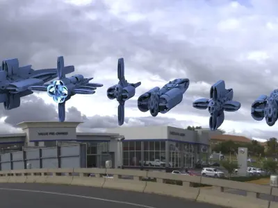 7 Spaceship Designs 3D model