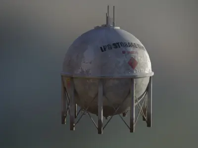 Liquefied petroleum balloon storage tank 3D model