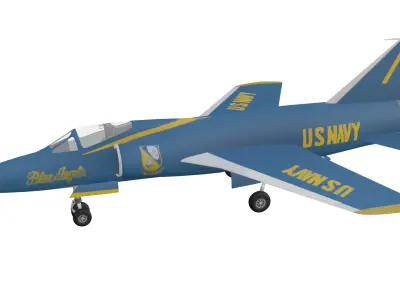 Grumman F11F Tiger Low-poly 3D model