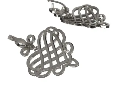 Vintage Diamond Earrings 3D print model