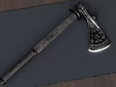 Axe 002  Medieval PBR 3D Axe for Unity Low-poly 3D model