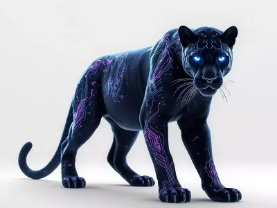 Quantum Circuit Panther 3D Model Low-poly 3D model purchase
