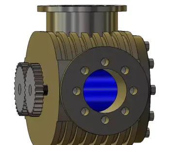 Rotary Lobe Blower Compressor Printable STL  SolidWorks Assembly 3D print model