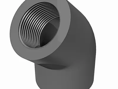 PVC Elbows 45 Degrees - BSP Female Ends Free 3D model