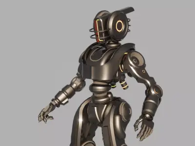 Cybernetic Female Android Low-poly 3D model