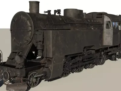 Railway Locomotive WW2 3D model