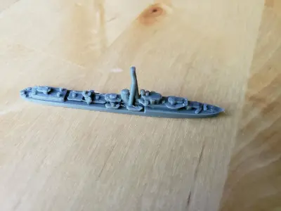 British J Class Destroyer Warship 3D print model