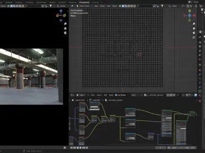 3D Render of Basement Underground Parking Area 3D model