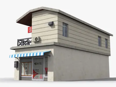 Japanese House x5 Low-poly 3D model