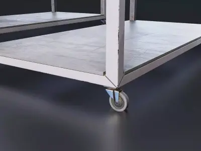 Industrial Metal Work Table Set Low-poly 3D model