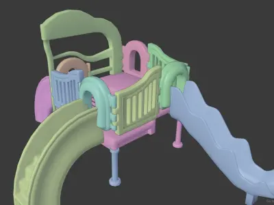 kid play ground park castles  3D model