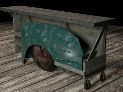 Table- Vehicle desk bed 3D model