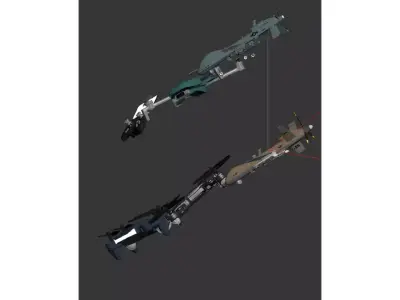 Multi type unmanned aerial vehicles Low-poly 3D model