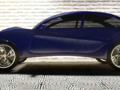3d Card Model car in futuristic setting Free low-poly 3D model