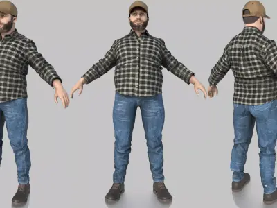 TRUCK DRIVER Low-poly 3D model purchase