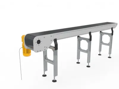 Conveyor Belt for Factory Adjustable and Rigged 3D model