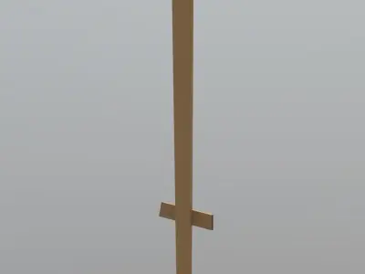 Wooden Sword Low-poly 3D model 2
