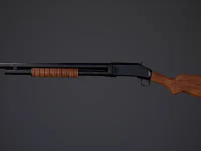 Winchester M1897 PBR Low-Poly Game Ready Low-poly 3D model