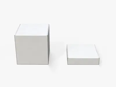 Mailer Boxes - White Cube and Flat Set 3D model