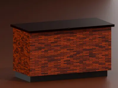 Industril Counter Bar Low-poly 3D model